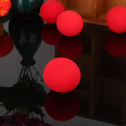 Vista 3 de Oumefar Juego de bolas mágicas mágicas suaves y rojas, bola de esponja pequeña, accesorios de truco, bolas hinchables, bola de esponja de EVA suave