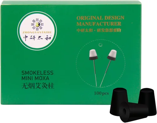 Vista 14 de 500 unids/caja Moxa Sticks Pure Handmade Moxibustión Rollos pequeños Moxibustión autoadhesiva portátil Mini Moxa Point Masaje cálido (MX3014)