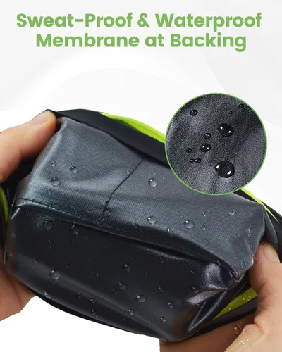 Vista 5 de Riñonera delgada para hombres y mujeres, riñonera con luz nocturna RGB recargable extraíble y cinta reflectante, bolsa para correr con agujero