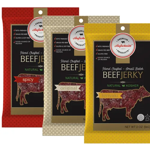 Vista 7 de Aufschnitt Carne seca – Barbacoa – Paquete de 5 (2 onzas cada uno) – Kosher, Glatt, certificación Star-K, sin gluten, totalmente natural, sin