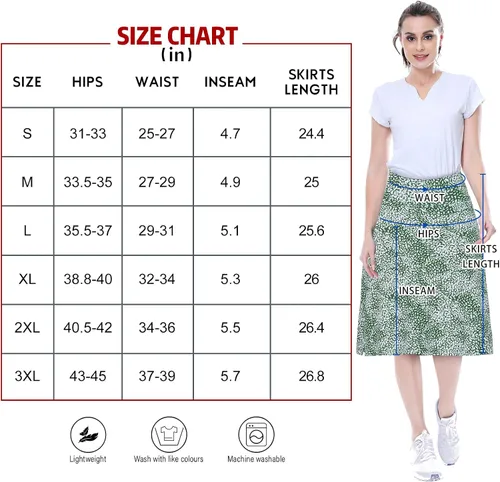 Vista 5 de beroy Faldas de falda de longitud media para mujer con 3 bolsillos, faldas modestas para mujer, falda pantalón de 24 pulgadas hasta la rodilla