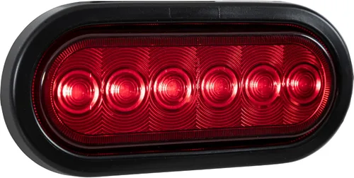 Vista 4 de Buyers Products - Kit de luz de parada/giro/cola ovalada roja de 6 pulgadas con 6 LED, incluye ojal y enchufe