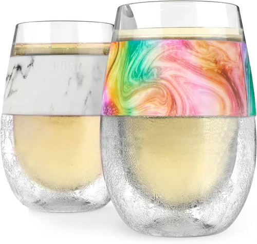 Vista 19 de Host Set de Tazas para Vino Congelables de 2 - Tazas de Plástico de Doble Pared Aisladas para Enfriar Vino con Gel Congelable, Vasos de Vino