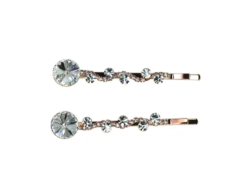 Vista 5 de Faship Un par de pinzas para el cabello AB Floral 2 Pcs Pins