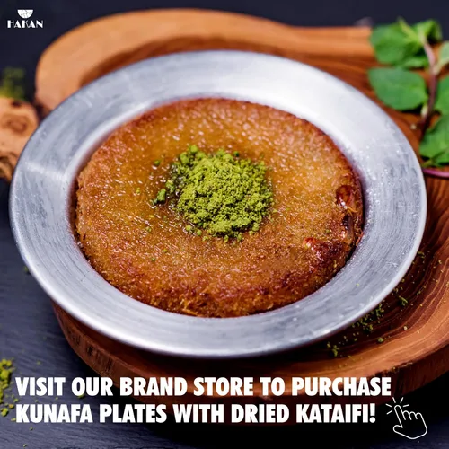 Vista 5 de Hakan Kunafa - Platos de servir para Kataifi Sartén de aluminio para hornear y servir Kunefe Molde para masa Knafeh Phyllo Fillo Plato
