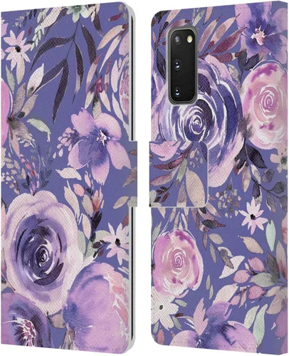 Vista 100 de Head Case Designs Officially Licensed Ninola Abstract Poppies Lilac Floral Leather Wallet Case Compatible with Samsung Galaxy A07 4G