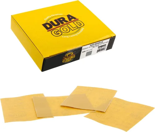Vista 7 de Dura-Gold Hojas de papel de lija dorado de 1/4 de hoja de alta calidad, grano 800 (caja de 25) – 4.5 x 5.5 pulgadas tamaño gancho y bucle trasero