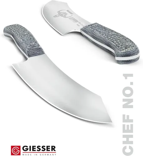Vista 4 de Giesser desde 1776, PremiumCut, The Wolfpack, cuchillo de chef alemán de 8 pulgadas - Cuchillo Rock n Chop, cuchillo de barbacoa para niños