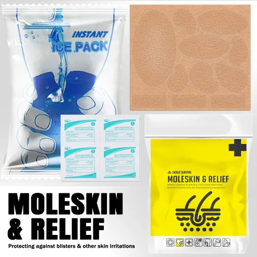 Vista 9 de Everlit Care Kit médico casero 380 piezas de suministros de primeros auxilios Kit esencial médico multiusos para cortes, rasguños, quemaduras