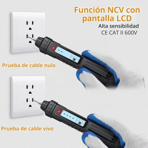 Vista 5 de Neoteck 4000 cuenta 2 en 1 tipo bolígrafo digital multímetro probador de voltaje Intelligent TRMS Multimeter Non-Contact Voltmeter for AC/DC