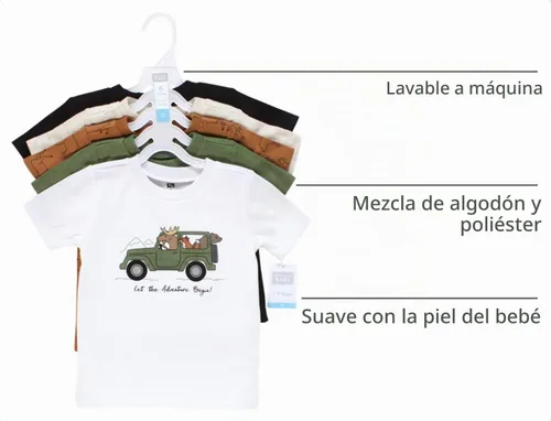 Vista 4 de Hudson Baby - Camisetas de manga corta para bebé unisex Animal Adventure