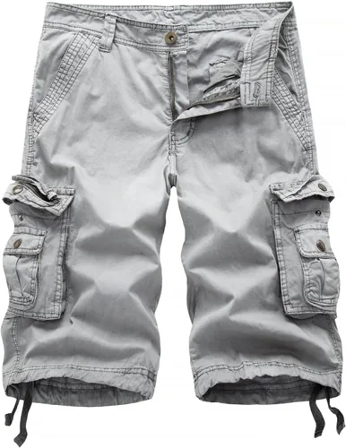 Vista 16 de Leward Pantalones cortos cargo de sarga de algodón para hombre, ligeros para exteriores