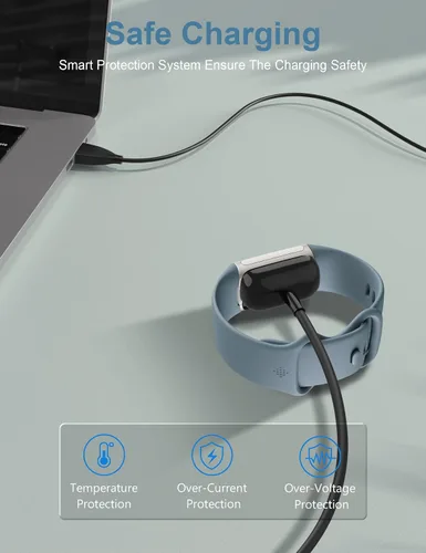 Vista 4 de Cargador compatible con Fitbit Charge 6/Charge 5/Luxe Cable de carga de repuesto para Fitbit Charge 6,5, Luxe Fitness Tracker-3.3 pies/3.3 ft