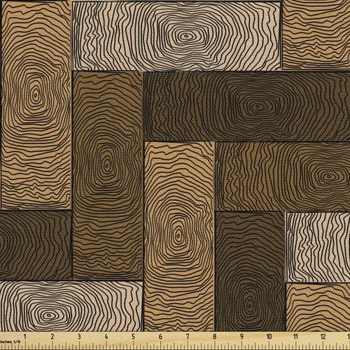 Vista 93 de Ambesonne - Tela Indie de The Yard, patrón colorido con anteojos clásicos de moda antigua, nerd, inteligente, bohemio, dibujo de doodle, tela