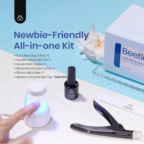 Vista 2 de Beetles - Kit de uñas de gel, puntas de uñas, juego de extensión de uñas