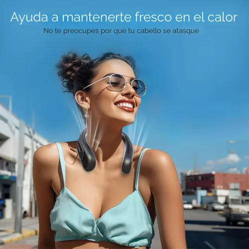 Vista 2 de Hotsales Ventilador de cuello, manos libres, sin aspas, portátil, recargable, funciona con batería de 6000 mAh, ventilador personal portátil