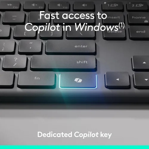 Vista 2 de Logitech Signature Slim MK955 Combo para Negocios Edición Copilot, Copilot de Microsoft, Copilot en Windows, Teclado y Mouse Inalámbricos
