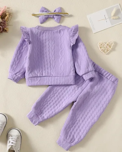 Vista 4 de Conjunto de ropa de bebé para niña, tops y pantalones, ropa para niñas pequeñas, sudaderas para bebés