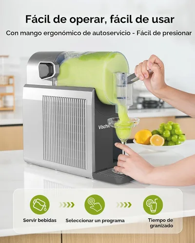 Vista 6 de Máquina de granizado: Máquina de Granizado para uso doméstico con 7 programas preestablecidos y función de limpieza automática, fabricante de Plata