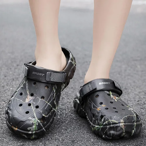 Vista 5 de SECHRITE - Zuecos deportivos para hombre, sandalias para deportes al aire libre, zapatos de agua para la playa, sandalias ligeras y cómodas