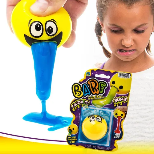 Vista 6 de JA-RU Barf Ooze Ball (paquete de 4) bolas de slime – Bola de estrés blanda con slime en el interior, juguete para apretar, divertidos regalos