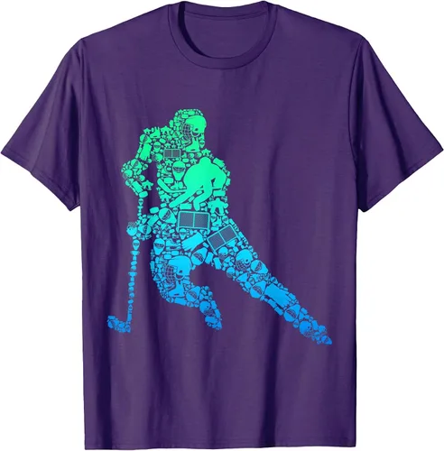 Vista 21 de Jugador de hockey sobre hielo Camiseta de hockey sobre hielo para hombres y niños Asphalt Grey