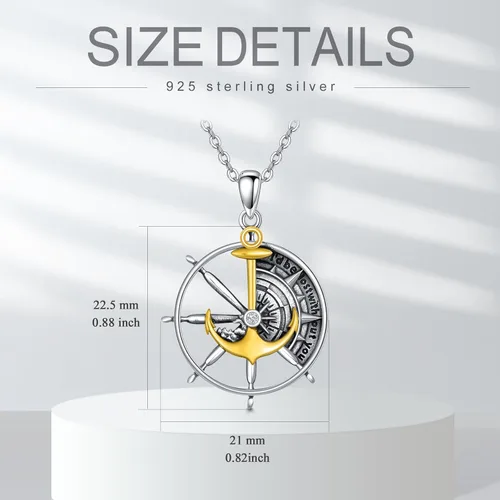 Vista 12 de PROESS Collar de plata de ley con colgante de montaña y sol de semilla de mostaza/masónico/brújula para mujeres y hombres, collar con colgante