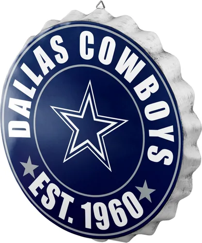 Vista 26 de NFL Team Logo Distressed Metal Hanging Wall Bottle Cap Sign
