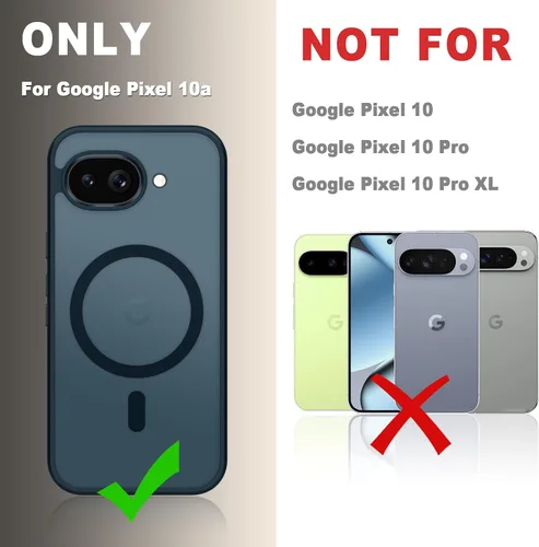 Vista 1450 de Funda para Google Pixel 10 Pro XL, cubierta magnética mate, color negro Fit for MagSafe, Screen Protector included, Shockproof Military Grade
