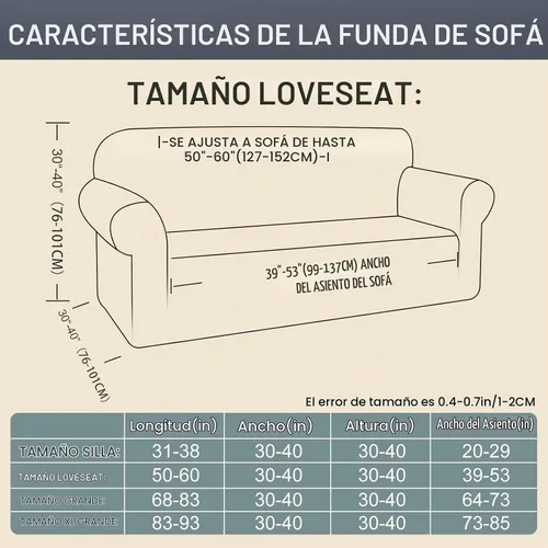 Vista 7 de Fundas elásticas para sofá biplaza, lavable, color beige