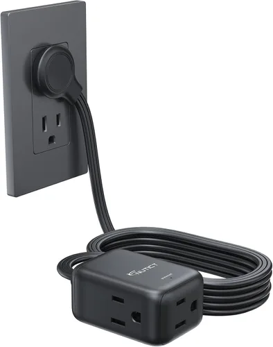 Vista 22 de NUTICT Cable de extensión corto de 6 pulgadas, extensor de 3 salidas con protector de sobretensiones 900J, 15A/1875W, certificado ETL, divisor