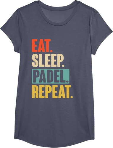 Vista 18 de Eat Sleep Padel Repeat - Camiseta de pádel retro vintage, Negro