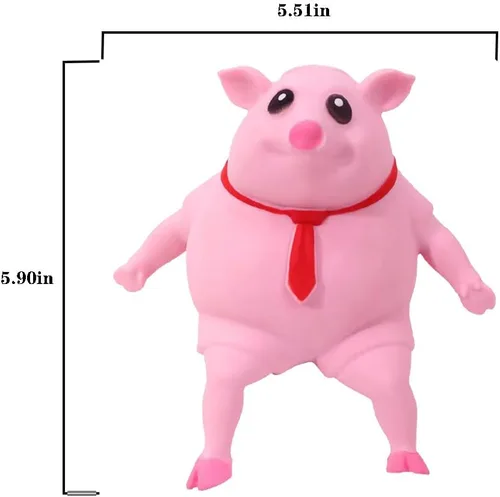 Vista 2 de Juguetes esponjosos de cerdo rosa – Juguete blando de cerdo rosa para niños y adultos, juguetes novedosos para apretar, divertido juguete sensorial