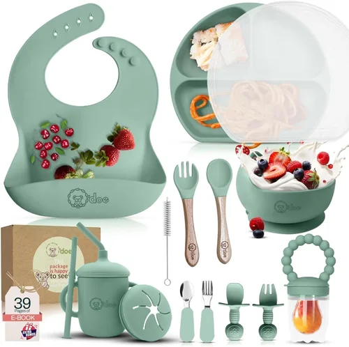 Vista 13 de O'doe™ Silicone Baby Feeding Set, 17-Piece Baby Weaning Set BPA-Free Púrpura