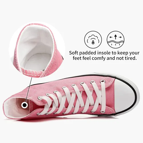 Vista 3 de Zapatos deportivos de lona para mujer clásicos modernos con cordones