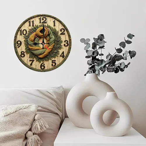 Vista 4 de Vintage Maple Wood Wall Clock for Home Office25cmx25cm