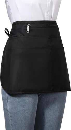 Vista 4 de Delantal de peluquero con 6 bolsillos, delantal impermeable y a prueba de decoloración para hombres y mujeres, delantal de peluquería