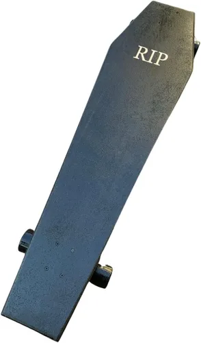 Vista 5 de Coffin Death Tarot Monopatín negro Longboard 42x12 Coffin Croozer