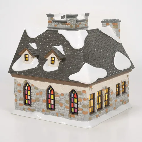 Vista 2 de Department 56 Snow Village Woodlands - Edificio iluminado para iglesia familiar, 7.48 pulgadas, multicolor