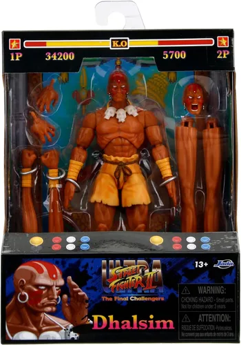 Vista 4 de Jada Street Fighter 6" Figura de Acción de Dhalsim, Juguetes para Niños y Adultos