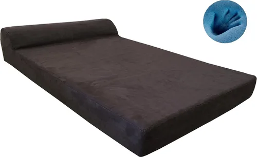 Vista 2 de Dogbed4less Cama ortopédica de espuma viscoelástica de gel prémium para perros extragrandes, forro impermeable y funda de gamuza color espresso
