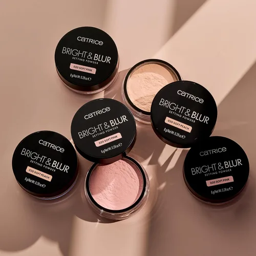 Vista 9 de Catrice Polvo fijador suelto Bright & Blur Sin fragancia, ligero, acabado difuminador instantáneo Vegano y libre de crueldad (020 Rosa suave)
