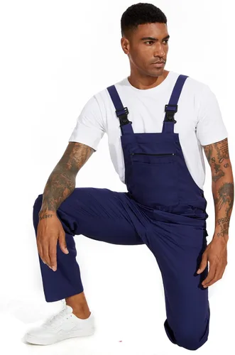 Vista 7 de WORK IDEA Overol con peto para hombre, ropa de trabajo, ligero, con bolsillos