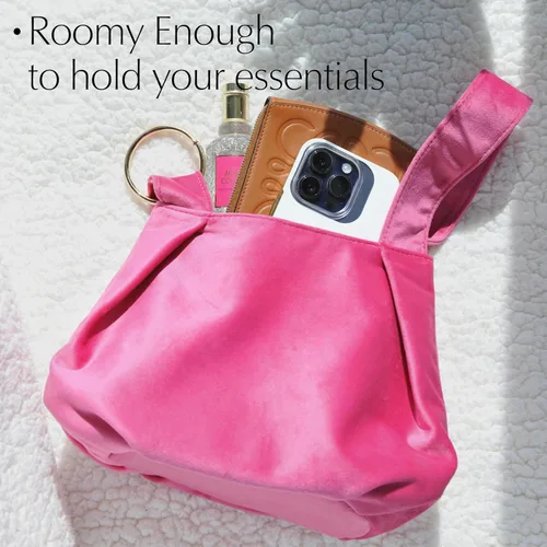 Vista 4 de Bolso de mano pequeño de terciopelo con asa superior para mujer