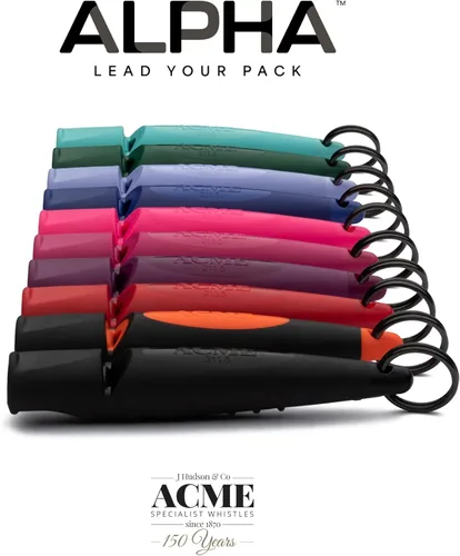 Vista 2 de ACME Alpha 211.5 - Silbato profesional de entrenamiento para perros con cordón. Agarre ergonómico mejorado. Plástico sin BPA. 110 dBA. Largo Azul