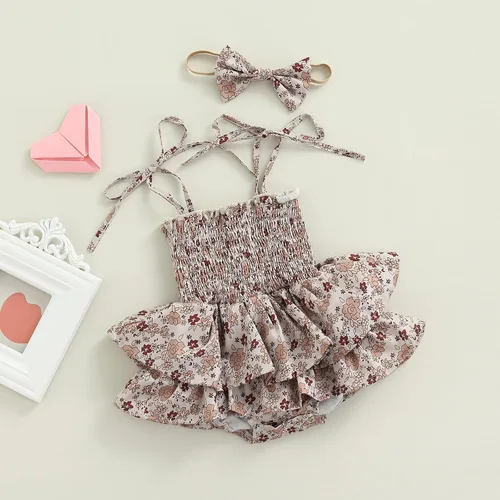 Vista 3 de MA&BABY Conjunto familiar de verano de 0 a 6 años a juego para hermanas, vestido de hermanas, camisa para hermano, lindo estampado floral