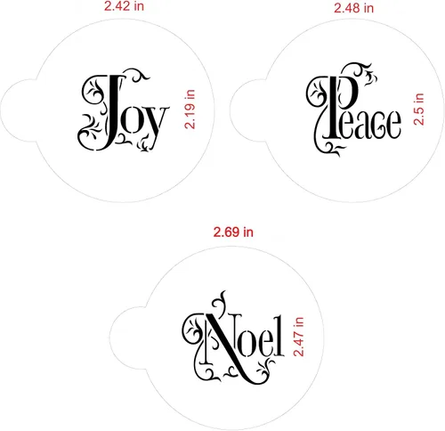 Vista 5 de Juego de galletas Joy, Noel and Peace de Designer Stencils