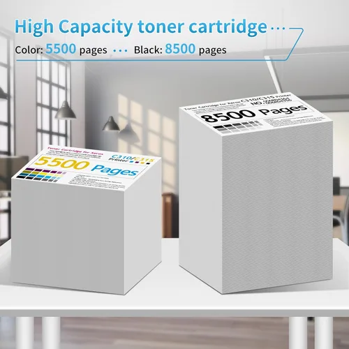 Vista 3 de Paquete de 4 cartuchos de tóner para Xerox C310 C315, 5,500 ~ 8,500 páginas de alta capacidad 006R004356 006R004357 006R004358 006R004359 para Xerox