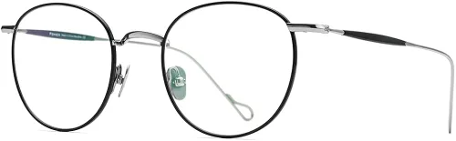 Vista 5 de FONEX Marco de lentes de titanio para mujer lentes ópticos redondos vintage de miopía para hombre