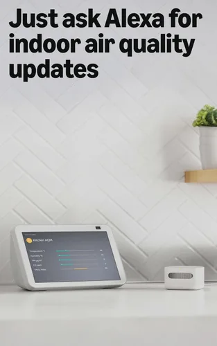 Vista 5 de Amazon Smart Air Quality Monitor - Conoce la calidad del aire, Compatible con Alexa